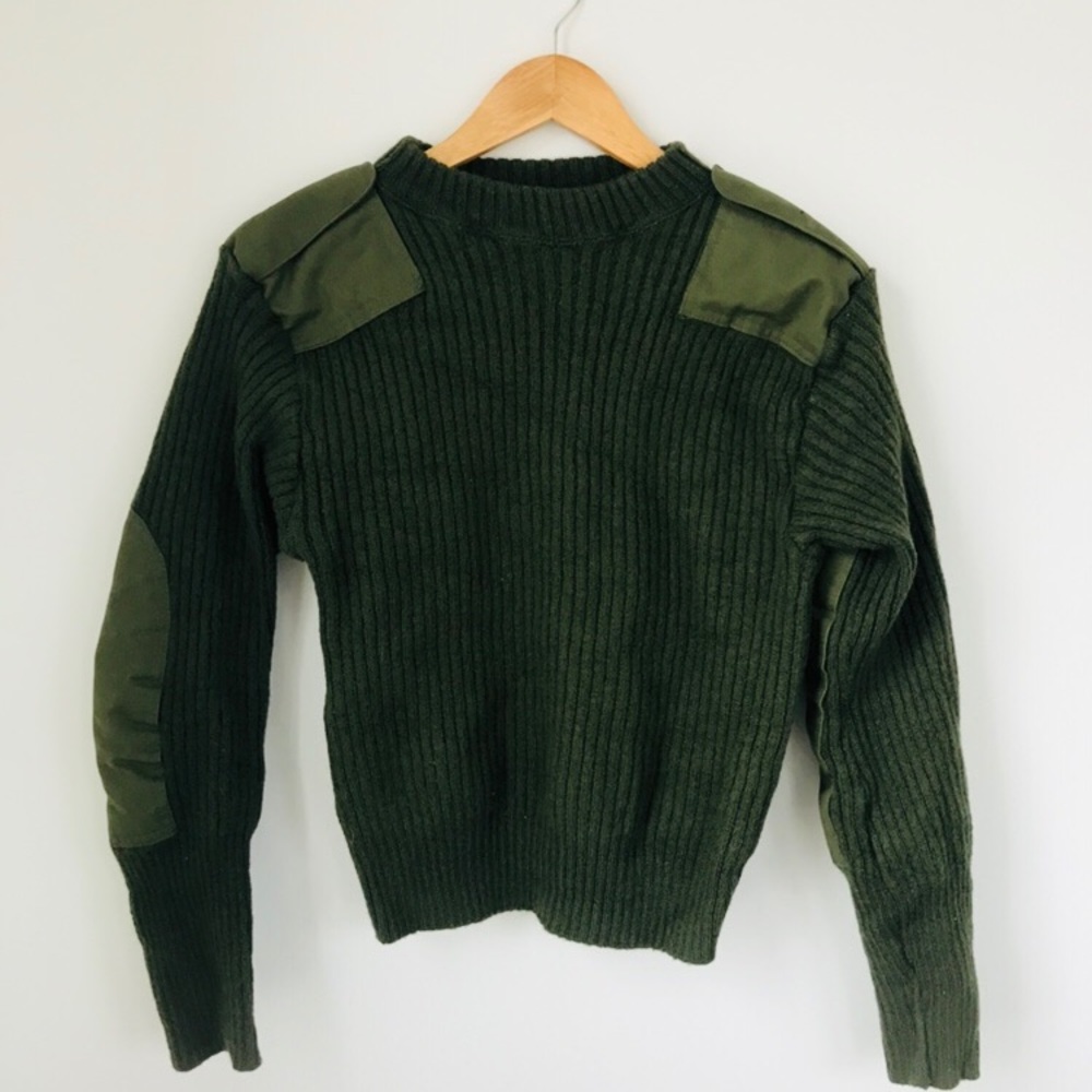 Green Military Wool Sweater